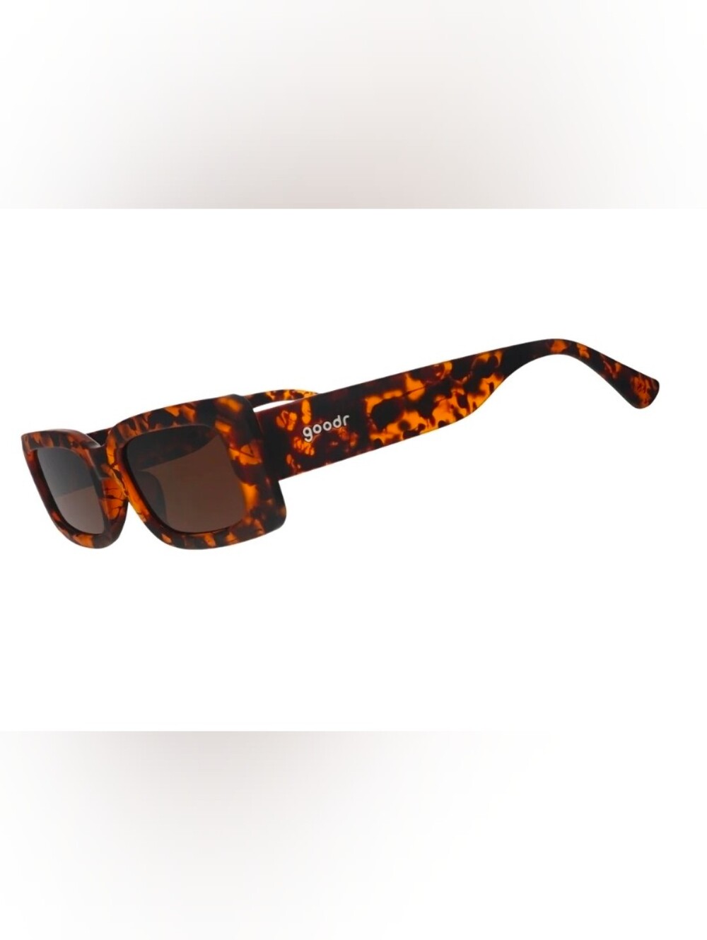 NEW Goodr Luxe G Came Here To Be Seen Tortoise Brown Square Sunglasses